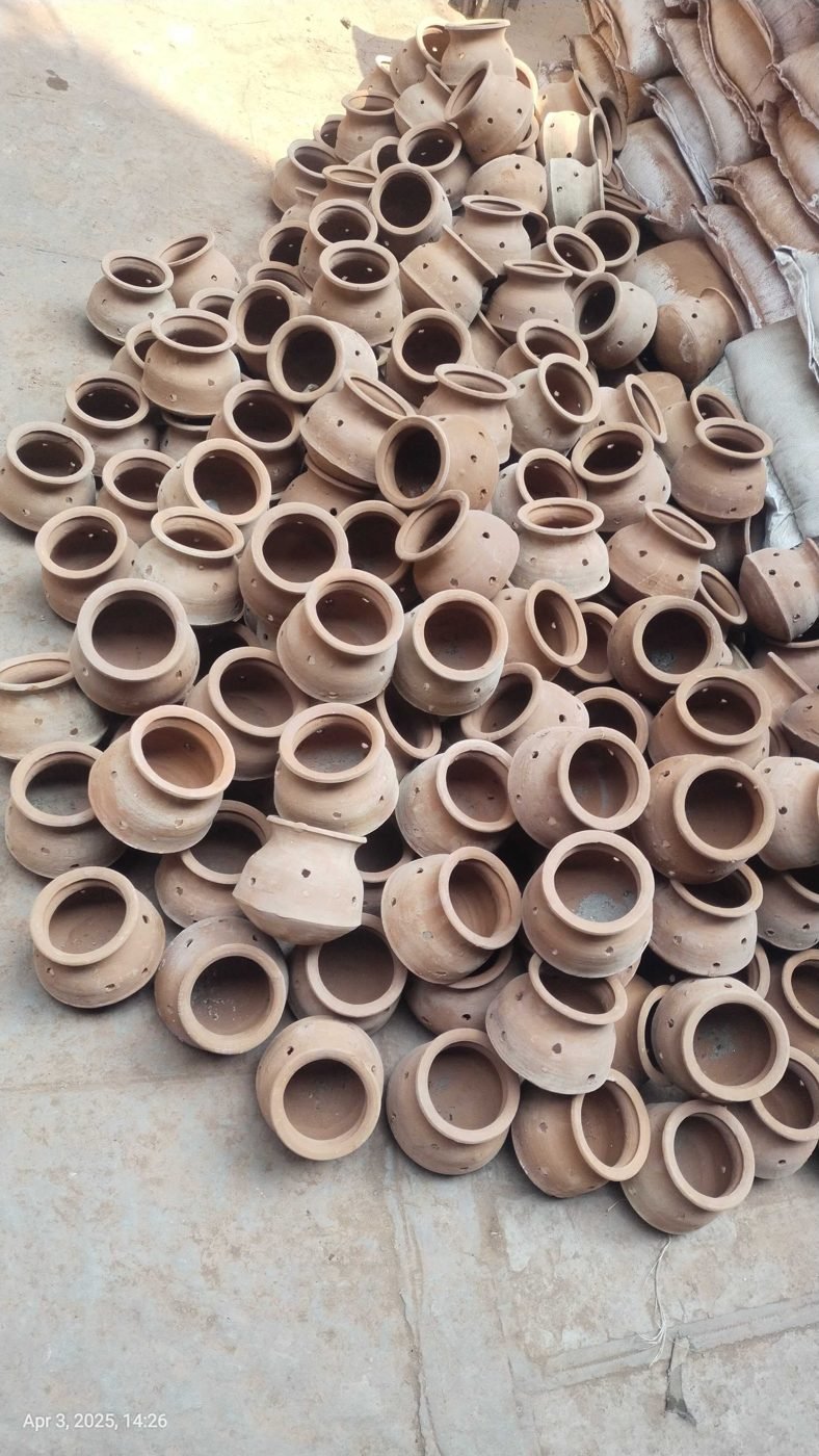 Handmade clay pots from Dharavi's pottery lanes