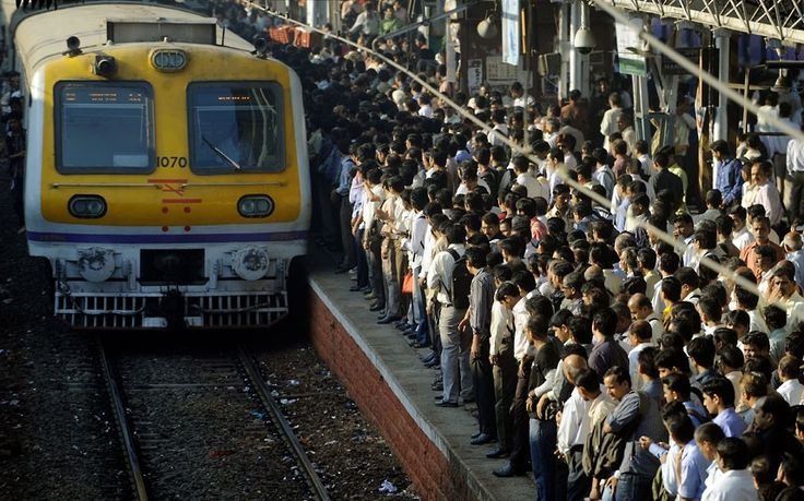 Mumbai local train at the platform