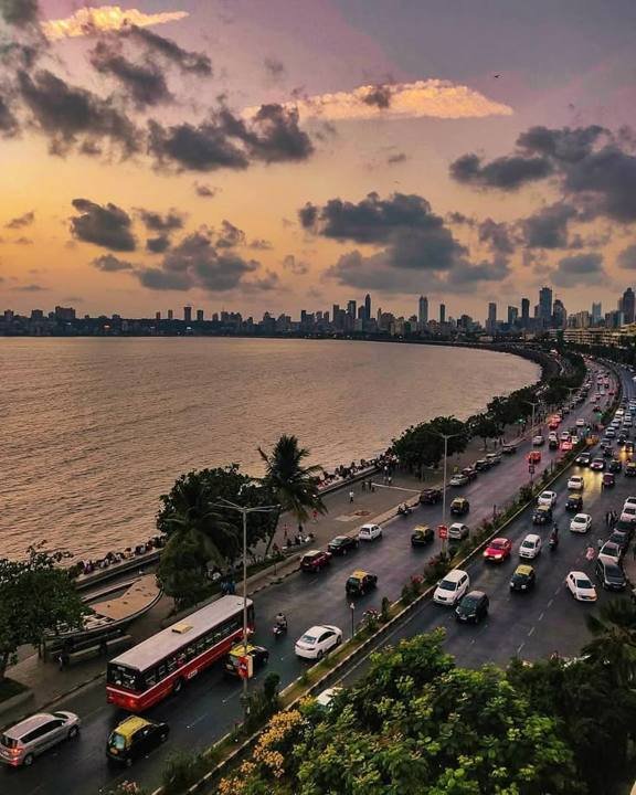 Marine Drive at Sunset, Mumbai